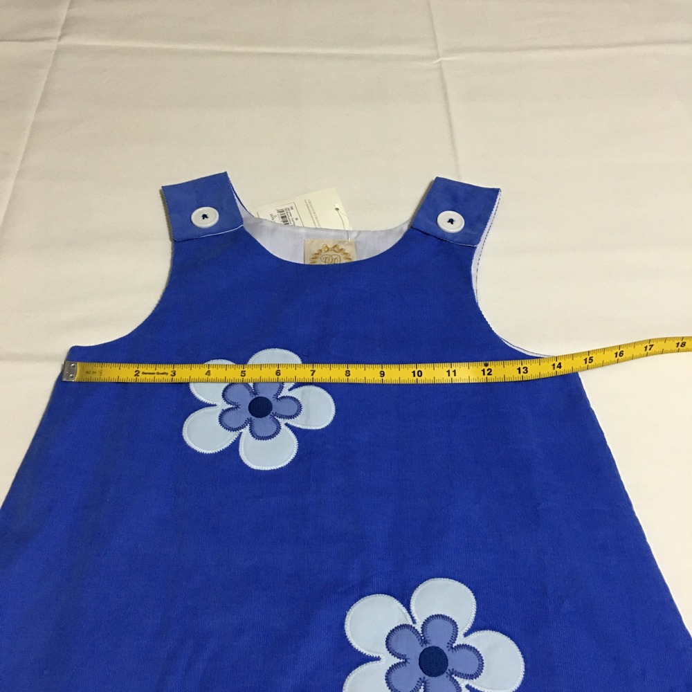 The Beaufort Bonnet Company Juliet Jumper Dress Girls 10 Blue Flower NWT $76 - Picture 8 of 9
